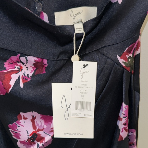 Joie Navy Floral Dress - Picture 4 of 8